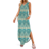 Fantaslook Summer Maxi Dresses for Women V Neck Tank Dress Vacation Beach Floral Sundresses with Pockets