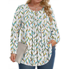 Fantaslook Plus Size Womens Blouses Long Sleeve Floral Tunic Tops Henley Neck Flowy Fall Shirts