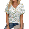 Fantaslook V Neck T Shirts for Women Floral Summer Tops Short Sleeve Shirts Casual Tunic Tops
