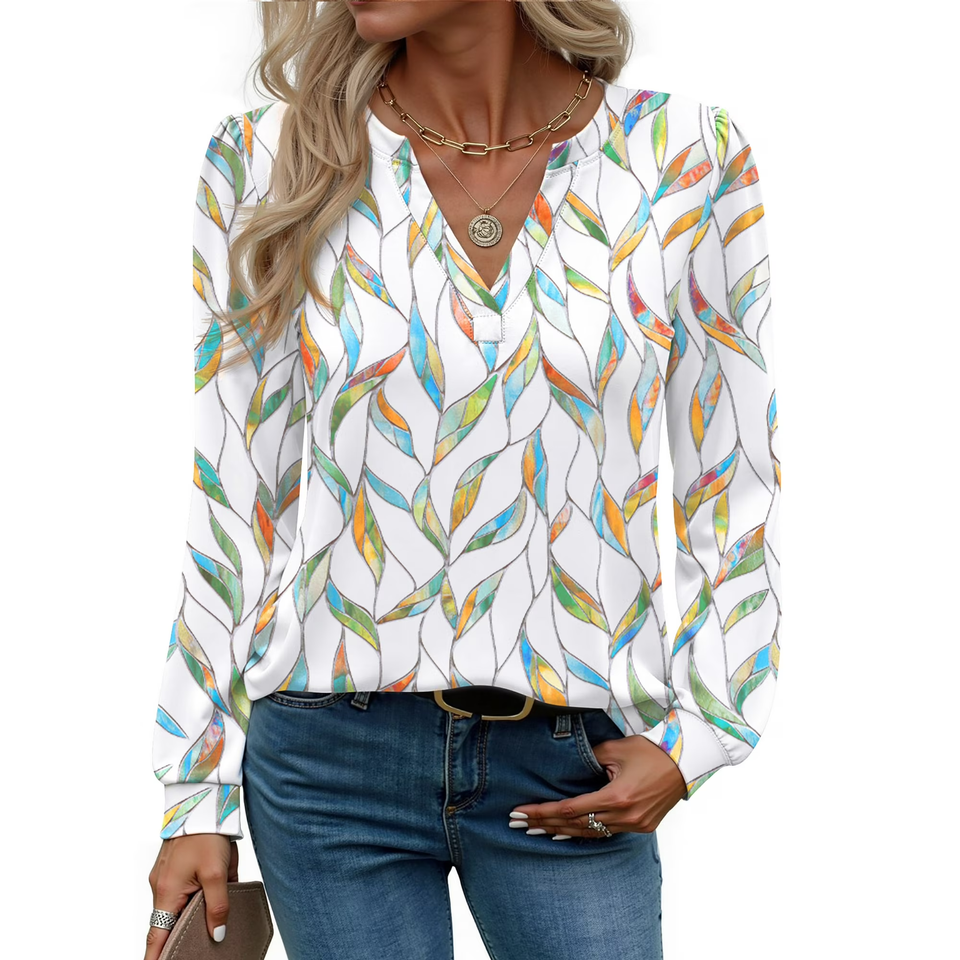 Fantaslook Womens Tops Long Sleeve V Neck Blouses Business Casual Shirts Fall Fashion Dressy Tops