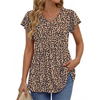 Fantaslook Womens Tops V Neck Short Sleeve Summer Shirts Babydoll Peplum Tops Tunic Dressy Casual Blouses