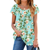 Fantaslook Womens Blouses Dressy Casual Pleated Tunic Tops Floral Ruffle Sleeve Summer Shirts