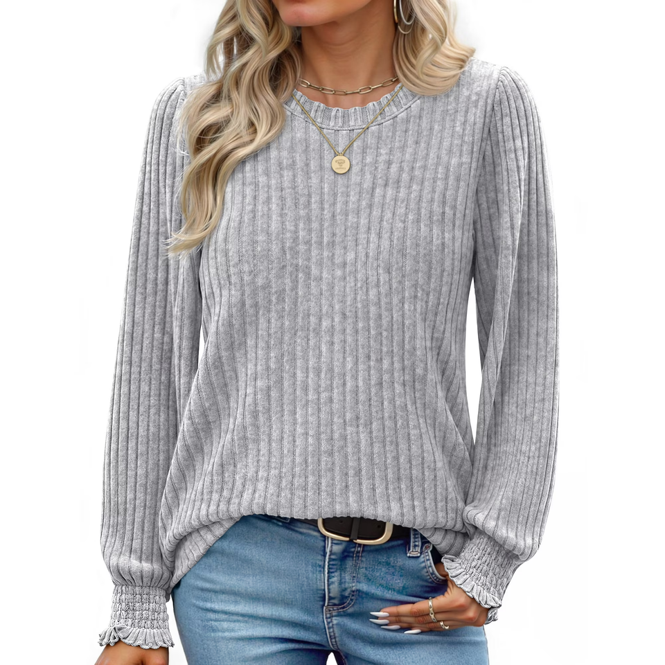 Fantaslook Womens Tops Dressy Casual Long Sleeve Shirts Fashion Blouses Lightweight Fall Sweaters