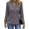 Fantaslook V Neck Sweatshirts for Women Casual Long Sleeve Shirts Button Pullover Tops Fashion Fall Outfits