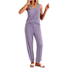 Fantaslook Womens Pajamas Sets V Neck Tank Tops and Long Pants Two Piece Lounge Sets Summer Oufits Loungewear