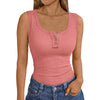 MOSHU Henley Women Tank Tops Ribbed Summer Tops Button Down Sleeveless Shirts