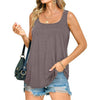MOSHU Summer Womens Tank Tops U Neck Casual Flowy Sleeveless Shirts for Women