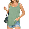 MOSHU Summer Womens Tank Tops U Neck Casual Flowy Sleeveless Shirts for Women