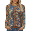 Fantaslook Women Tunic Tops Casual Long Sleeve Shirts Crew Neck Fall Tops Basic Tees Floral Dressy Blouses