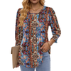 Fantaslook Pleated Blouses for Women Dressy Casual 3/4  Sleeve Womens Tops with Smocked Cuffs Summer Fall Shirts