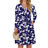 Fantaslook Long Sleeve Dresses for Women V Neck Casual Fall Dress Button Floral Midi Dresses with Pockets