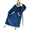 Fantaslook Oversized Wearable Blanket Hoodie, Long Flannel Sherpa Fleece Blanket Hoodie Sweatshirt for Adults Women Men, Plush Blanket with Hood, Pocket & Sleeves
