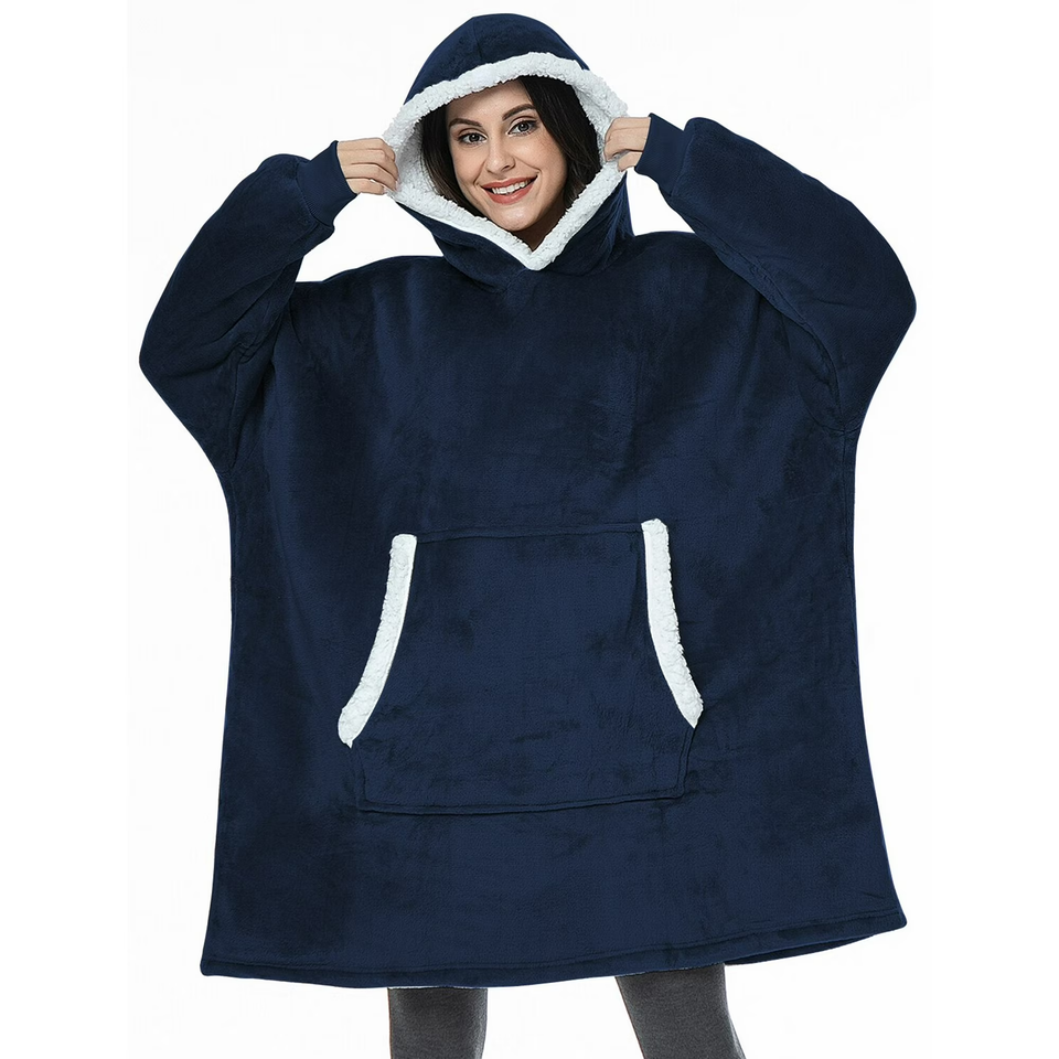 Fantaslook Wearable Blanket Hoodie for Women and Men, Oversized Sherpa Fleece Blanket Sweatshirt with Sleeves & Pocket