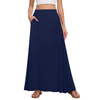 Fantaslook Long Skirts for women Boho Casual Maxi Skirt Trendy Elastic Waist Flowy Skirts with Pockets