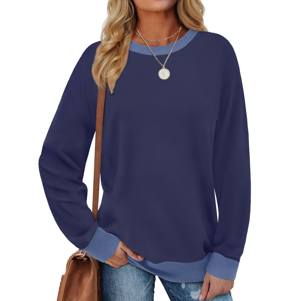 Fantaslook Color Block Sweatshirts for Women Crewneck Long Sleeve Shirts Fashion Tops Pullover Sweatshirts Fall Outfits