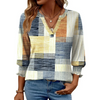 Fantaslook 3/4 Sleeve Womens Tops Dressy Casual Blouses V Neck Work Shirts Trendy Tops with Smocked Cuffs