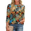 Fantaslook Womens Plus Size Tops 3/4 Sleeve Pleated Dressy Blouses Crew Neck Casual Tunic Tops Summer Shirts