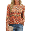 Fantaslook Womens Plus Size Tops 3/4 Sleeve Pleated Dressy Blouses Crew Neck Casual Tunic Tops Summer Shirts