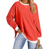 Fantaslook Color Block Sweatshirts for Women Crewneck Long Sleeve Oversized Pullover Tops Casual Fall Outfits