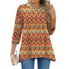Fantaslook Plus Size Women Tunic Tops 3/4 Sleeve Dressy Casual Blouses Loose Flowy Floral Shirts