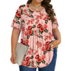 Fantaslook Womens Plus Size Tops Tunic Short Sleeve Shirts Floral Blouses Loose Summer Tops