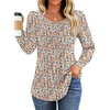 Fantaslook Pleated Blouses for Women Dressy Casual Long Sleeve Shirts Fall Tunic Tops