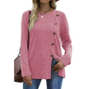 Fantaslook Blouses for Women Long Sleeve Crew Neck Tunic Tops Buttons Side Fall Shirts