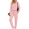 Fantaslook Two Piece Sets for Women Fall Outfits Fashion Lounge Sets V Neck Tops Long Pants Tracksuit Vacation Travel Outfits