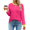 Fantaslook Striped Long Sleeve Shirts for Women Crewneck Tunic Tops Color Block Blouses Fall Pullover