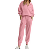 Fantaslook Womens 2 Piece Outfits Long Sleeve Half Zip Sweatsuits with Pockets Pullover Lounge Set