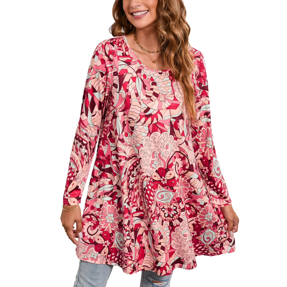 Fantaslook Womens Plus Size Tops Casual Long Sleeve Shirts Dressy Tunic Tops Fall Loose Blouses