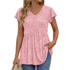 Fantaslook Womens Tops V Neck Short Sleeve Summer Shirts Babydoll Peplum Tops Tunic Dressy Casual Blouses