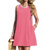 Fantaslook Color Block Dresses for Women Summer Casual Beach Sundress Sleeveless Tank Trendy Mini Dresses