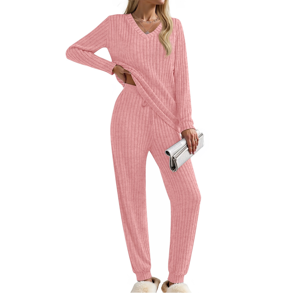 Fantaslook Womens Pajamas Sets Long Sleeve Shirts and Drawstring Pants With Pockets Two Piece Lounge Sets Fall Oufits