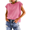Fantaslook Cap Sleeve Sweaters for Women Casual Crew Neck Loose Knit Lightweight Sweater Vest Pullover Tops