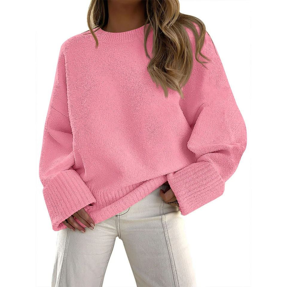 Fantaslook Sweaters for Women Oversized Crewneck Long Sleeve Chunky Knit Pullover Sweaters Tops Trendy Fall Outfits