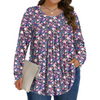 Fantaslook Womens Plus Size Tops Fall Long Sleeve Shirts Crew Neck Casual Loose Tunic Blouses