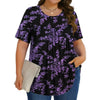 Fantaslook Womens Plus Size Tops Tunic Short Sleeve Shirts Floral Blouses Loose Summer Tops