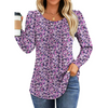 Fantaslook Pleated Blouses for Women Dressy Casual Long Sleeve Shirts Fall Tunic Tops