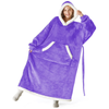 Fantaslook Oversized Wearable Blanket Hoodie, Long Flannel Sherpa Fleece Blanket Hoodie Sweatshirt for Adults Women Men, Plush Blanket with Hood, Pocket & Sleeves
