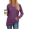 Fantaslook V Neck Long Sleeve Shirts for Women Dressy Casual Fall Tops Lightweight Tunic Pullover Fashion Clothes