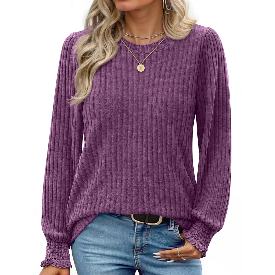 Fantaslook Womens Tops Dressy Casual Long Sleeve Shirts Fashion Blouses Lightweight Fall Sweaters
