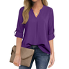Fantaslook Womens Blouses 3/4 Sleeve V Neck Work Shirts Dressy Tops Chiffon Office Wear