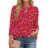 Fantaslook Womens Plus Size Tops 3/4 Sleeve Pleated Dressy Blouses Crew Neck Casual Tunic Tops Summer Shirts