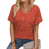 Fantaslook V Neck T Shirts for Women Floral Summer Tops Short Sleeve Shirts Casual Tunic Tops