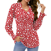 Fantaslook Womens Tops Dressy Blouses V Neck Puff Long Sleeve Tunic Tops Button Fall Shirts