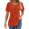 Fantaslook Blouses for Women Pleated Short Sleeve Tunic Tops Dressy Casual Summer Shirts