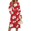 Fantaslook Long Sleeve Midi Dresses for Women Casual Floral Dress Flowy Fall Dresses with Pockets
