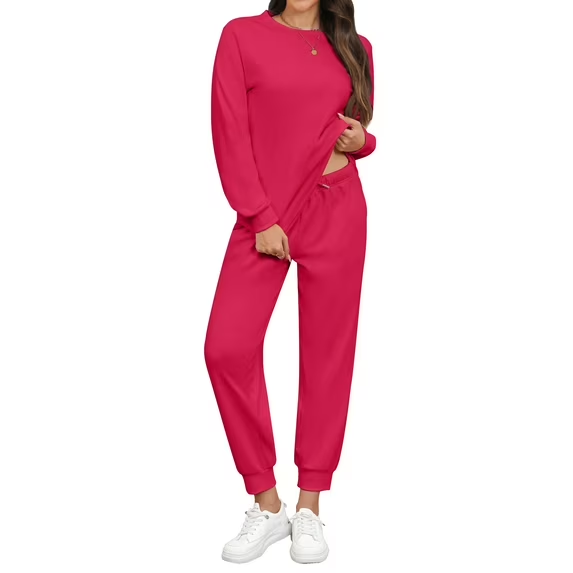Fantaslook Pajamas Sets for Women Two Piece Sweatshirts Lounge Sets Long Sleeve Tops And Pants With Drawstring Basic Outfits