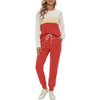 Fantaslook Womens Color Block Pajamas Crewneck Long Sleeve Lounge Sets Casual Jogger Outfits with Pockets